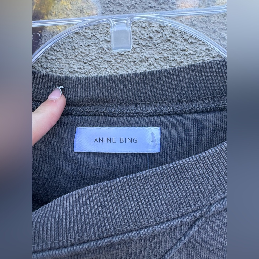 Anine Bing Ramona Street Graphic Sweatshirt Grey - Picture 7 of 10